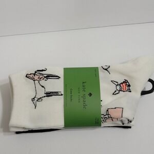 NEW Kate Spade New York Crew Socks‎ 3 Pairs Dogs AOP One Size Womens
